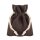 Dunkelbrauner Baumwollbeutel mit hellem Zugband, 9 x 12 cm, Stoffbeutel, Geschenkbeutel