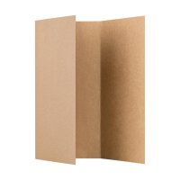 Folding card A6, 6 pages, wrap-around fold, kraft cardboard 225 g/m², unprinted, brown - 25 pcs/pack