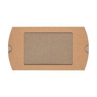 Pillow Box C5 window, 229 x 162 mm, cardboard, beige, Manila Kraft