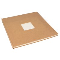 Gästebuch mit Fenster, 24,5 x 23,5 cm fester Einband, 32 Blätter cremefarben, unbedruckt, Fadenheftung, Klebebindung