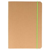 Notebook A5 kraft cardboard, 48 sheets, squared, with coloured elastic band, bullet journal