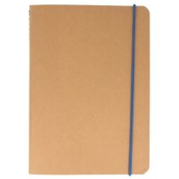 Notebook A5 kraft cardboard, 48 sheets, squared, with coloured elastic band, bullet journal