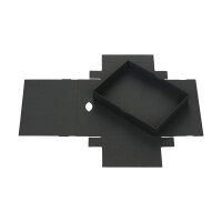 Folding box 10 x 14 x 2.5 cm, black, with lid, recycled cardboard - 10 boxes/set