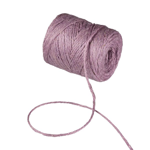 Jute yarn purple, single color, 100 g, about 50 m, jute cord, decorative cord