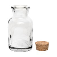Glasfläschchen mit Korken, 60 ml, rund, Durchmesser...