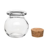 Glass bottle 50 ml, round with cork, diameter 5 cm ,...
