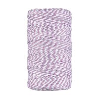Bakers twine lavender and white, 100 m cotton yarn for...