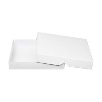 Faltschachtel 15,5 x 15,5 x 2,5 cm,Weiß, mit Deckel, Karton - 10er Set