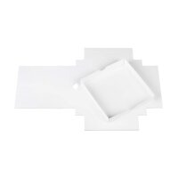 Folding box 15,5 x 15,5 x 2,5 cm,White, with lid, cardboard - 10 boxes/set