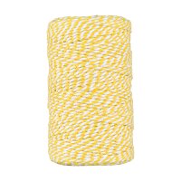 Bakers twine yellow and white, 100 m cotton yarn for handicraft and decoration