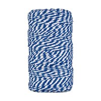 Bakers twine blue and white, 100 m cotton yarn for handicraft and decoration
