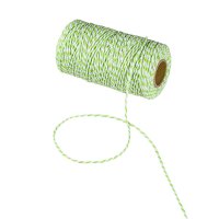 Bakers twine light green and white, 100 m cotton yarn for...