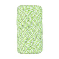 Bakers twine light green and white, 100 m cotton yarn for handicraft and decoration