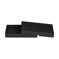 Folding box 11.5 x 22.5 x 3 cm, black, with lid, recycled...