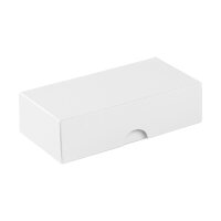Folding box 5.4 x 10.5 x 2.5 cm, white, with lid, cardboard - 10 boxes/set