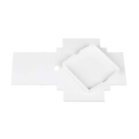 Folding box 8 x 8 x 2 cm, white, with lid, cardboard - 10 boxes/set