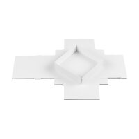 Folding box 10.4 x 10.4 x 2.5 cm, white, with lid, cardboard - 10 boxes/set