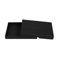 Folding box 16.8 x 12 x 2 cm, black, with lid, recycled...