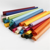 tissue paper 50 x 70 cm - assortment 30 colours per 10 sheets, solid coloured, transparent