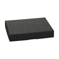 Folding box 11.5 x 15.5 x 2.5 cm, black, with lid, recycled cardboard - 10 boxes/set