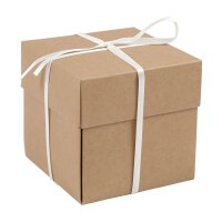 Explosion box 7 x 7 x 7,5 cm, kraft cardboard brown