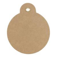Hang tag 16, round label 60 mm, kraft cardboard, eyelet