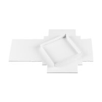 Folding box 15.5 x 15.5 x 2.5 cm, white, with lid, recycled cardboard - 10 boxes/set