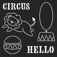 Card handicraft kit CIRCUS with stencils and stamps for children