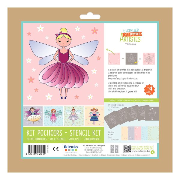 Stencil set FAIRIES with stencils and cards for children