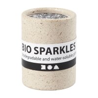 Silver glitter, biodegradable organic glitter, 10 g/can