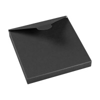 Black folding box "Mailer 125", 125 x 125 x 15 mm, recycled cardboard - 10 pcs/pack