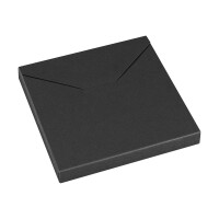 Schwarze Faltschachtel "Mailer 125", 125 x 125 x 15 mm, Recyclingkarton - 10 Stk./Pack