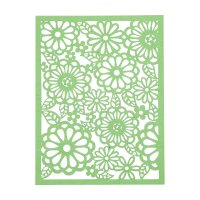 Cardboard with punched lace pattern, A6, 24 sheets, yellow, pale yellow, green, sage