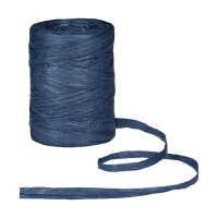 Raffia decorative ribbon, dark blue 8 mm x 100 m, gift...