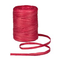 Raffia decorative ribbon,  red 8 mm x 100 m, gift ribbon,...