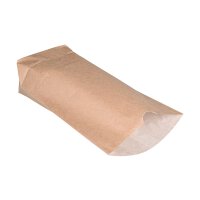 Bottom bag 1.5 ltr. 19.5 x 29 cm, with parchment insert, kraft paper, two-ply