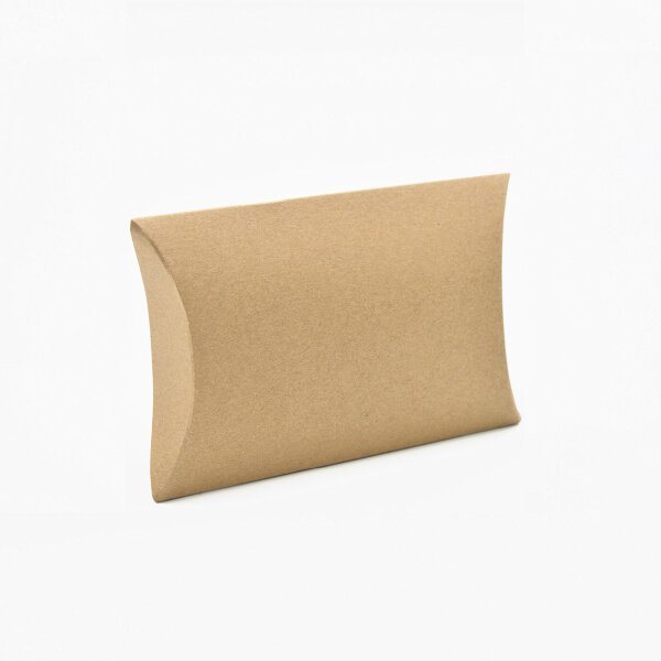 Pillow box, 120 x 100 x 25 mm, kraft cardboard, brown - 12 pieces/pack