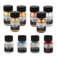 Metallic paint, water-based,  good coverage, various colours, 30 ml
