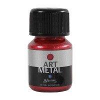 Metallic-Farbe auf Wasserbasis, gut deckend, 30  ml Lava-Rot