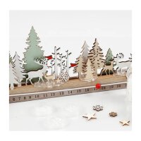 Advent Calendar Winter Landscape, 40 x 12 cm, wood
