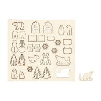 Wooden Christmas Figures to Paint and Assemble