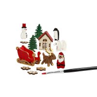 Holzfiguren Weihnachten - Tiere, Bäume, Schneemann,  zum Zusammenstecken und Bemalen