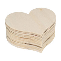 Wooden box, heart shape width 9 cm, height 4 cm, twist lid, unfinished, untreated