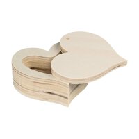 Wooden box, heart shape width 9 cm, height 4 cm, twist lid, unfinished, untreated