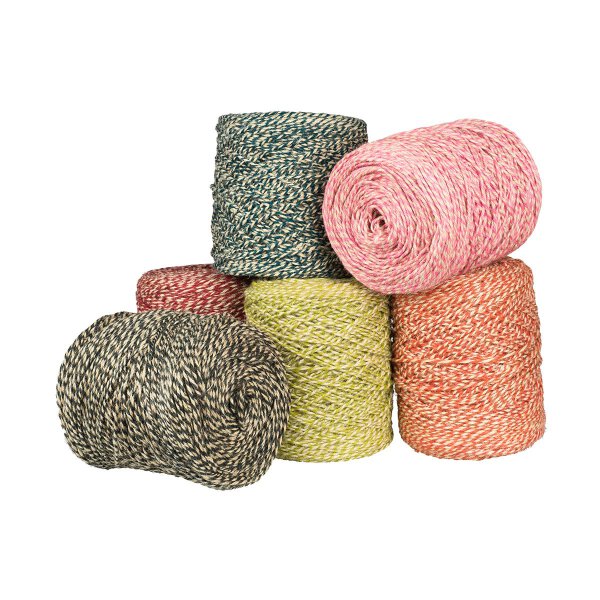 Flax yarn, two-coloured in different colours, 3.5 mm, ca. 470 m linen yarn, 1 kg bobbin