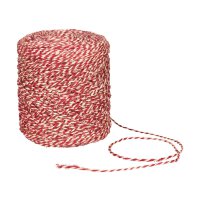 Flax yarn, two-coloured red and natural, 3.5 mm, approx. 470 m linen yarn, 1 kg bobbin