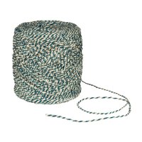 Flax yarn, two-coloured blue and natural, 3.5 mm, approx....