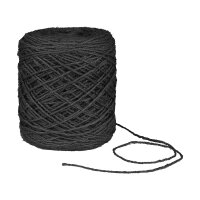 Flax yarn plain black, 3.5 mm, ca. 470 m linen yarn, 1 kg...