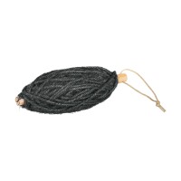 Flax cord black, 3.5 mm flax twine, 25 m on bamboo spool