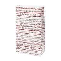 Geschenktüten »Rote Bordüren« 21 x12 x 6  cm Blockbodenbeutel - 8 St./Pack